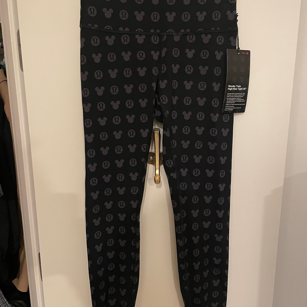 Lululemon Black and Gray Mickey Mouse Leggings